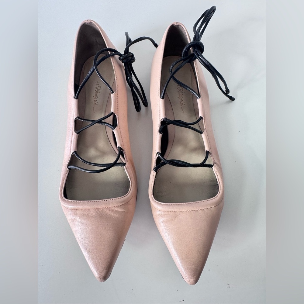 3.1 Phillip Lim Pointy Lace Up Wrap Around Ballet Flats Shoes Women’s Size 40